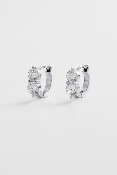 Lulu & Zoe Huggie Stack - Silver