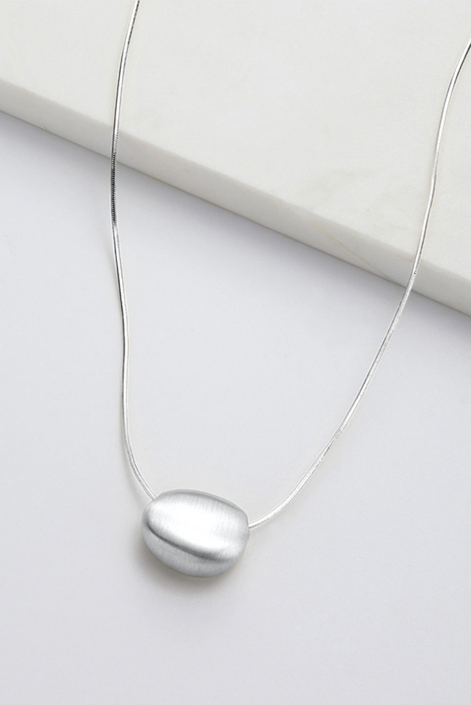 Silver Steph Brushed Necklace — Zafino Australia