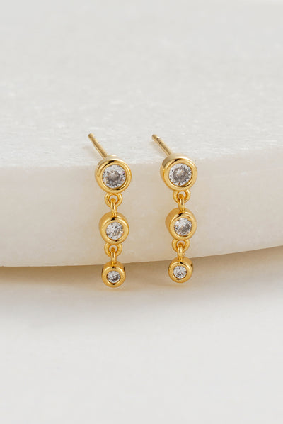 Abby Earring - Clear / Gold