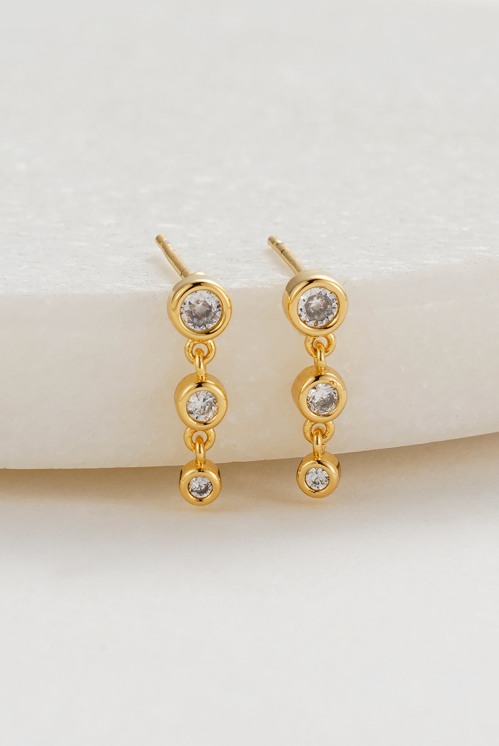 Gold Abby Earring - Clear / Gold — Zafino Australia (1 of 4)