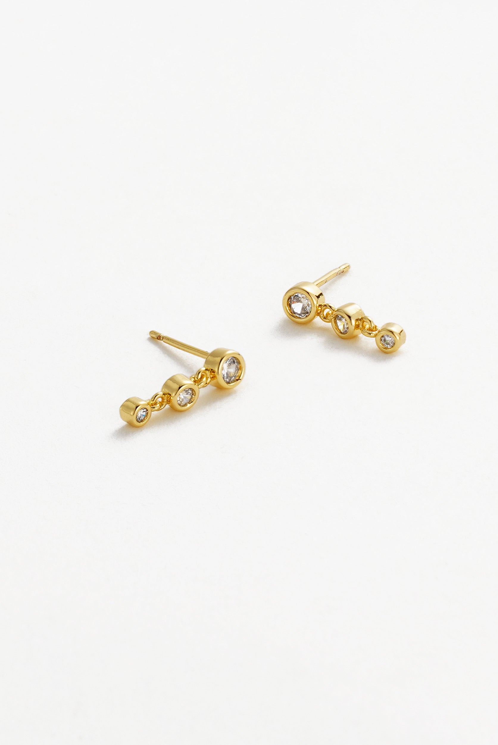 Gold Abby Earring - Clear / Gold — Zafino Australia (2 of 4)