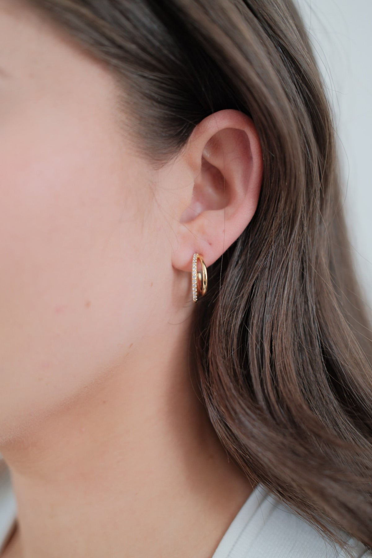 Gold Celeste Hoop - Clear / Gold — Zafino Australia (2 of 5)