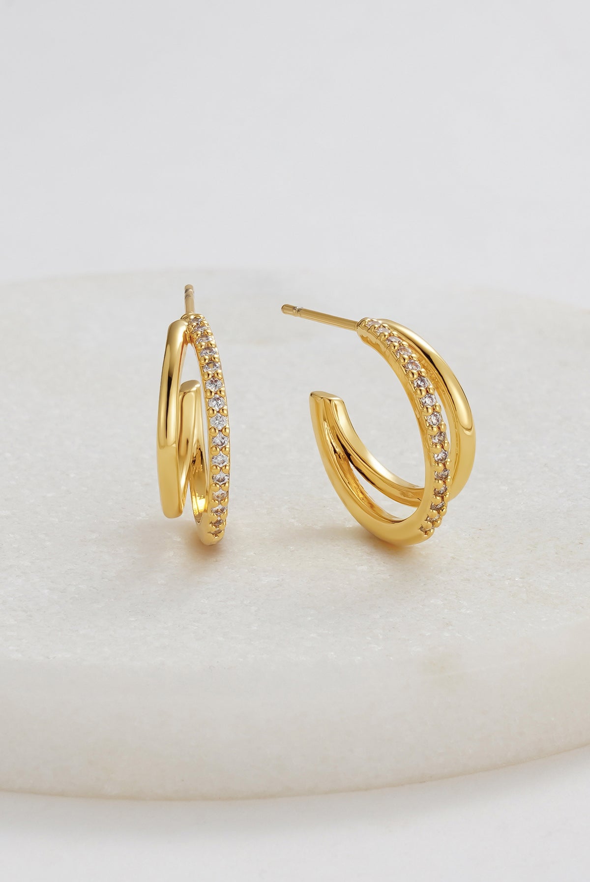 Gold Celeste Hoop - Clear / Gold — Zafino Australia (4 of 5)