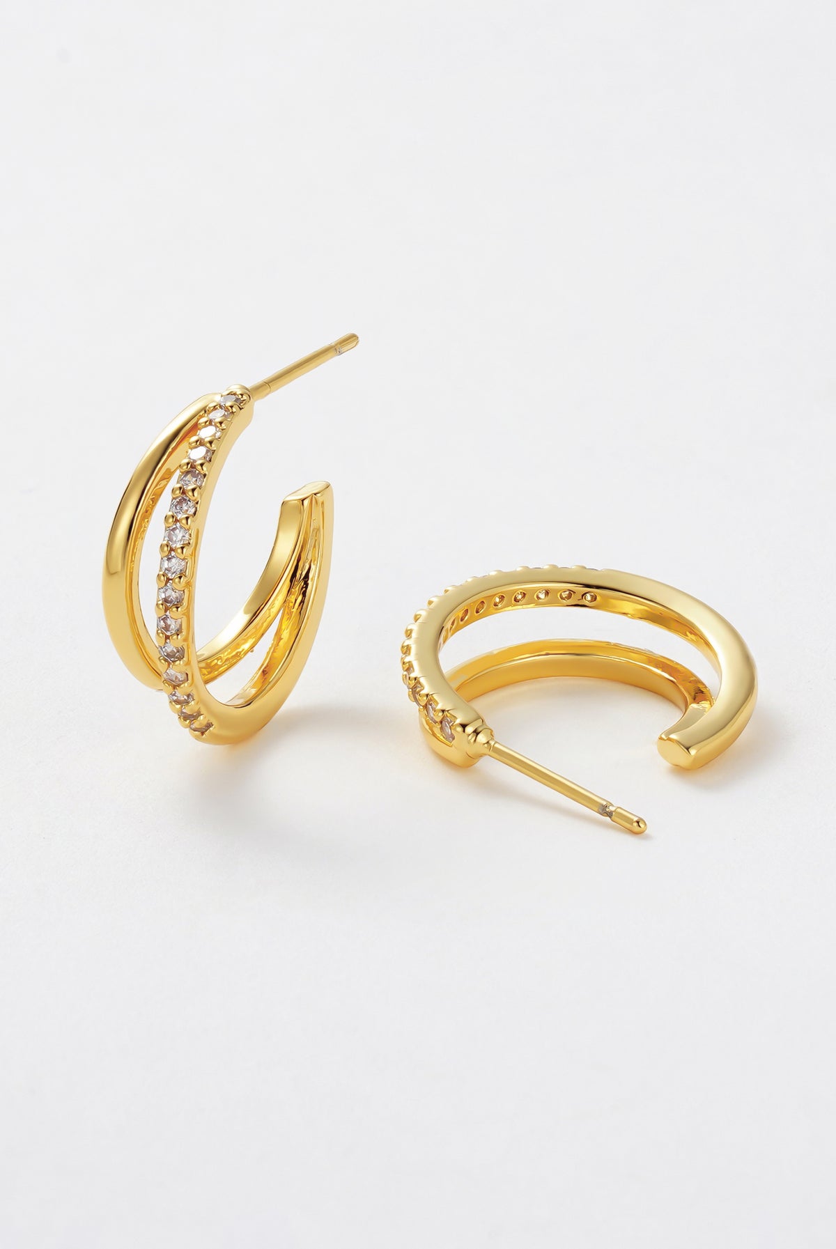 Gold Celeste Hoop - Clear / Gold — Zafino Australia (1 of 5)