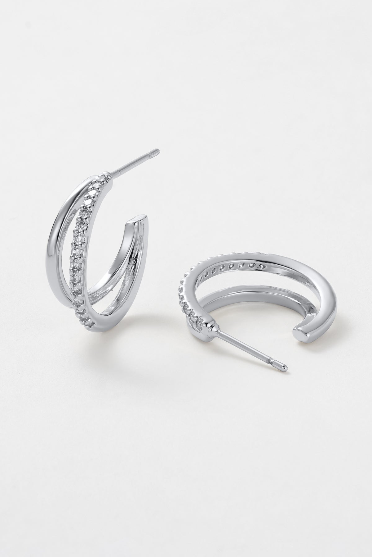 Silver Celeste Hoop - Clear / Silver — Zafino Australia (1 of 6)