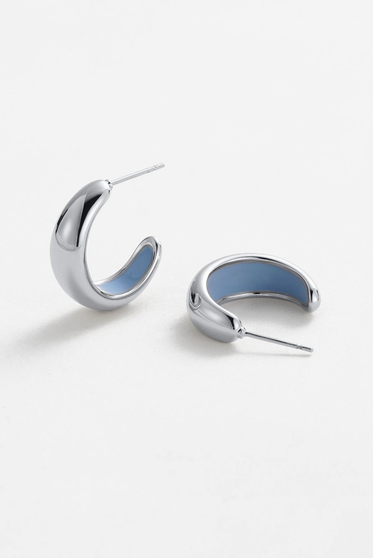 Silver Mindi Hoop Blue/Silver — Zafino Australia (1 of 5)