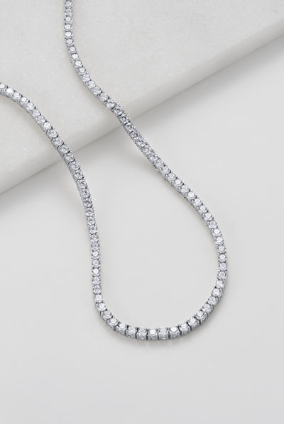 Dani Tennis Necklace - Silver