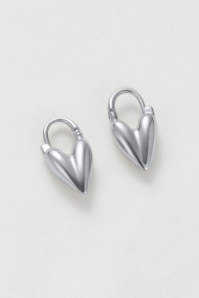 Jess Heart Hoop - Silver