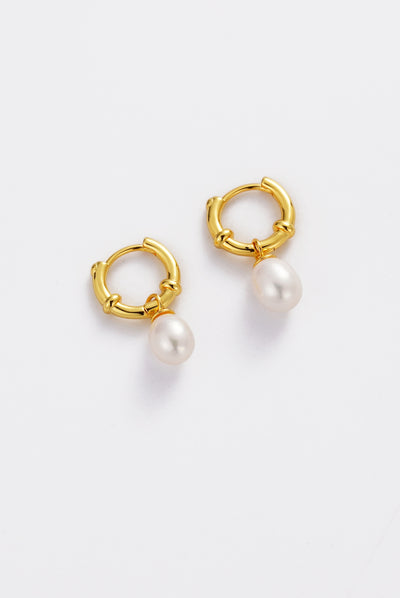 Tessa Pearl Hoop - Gold
