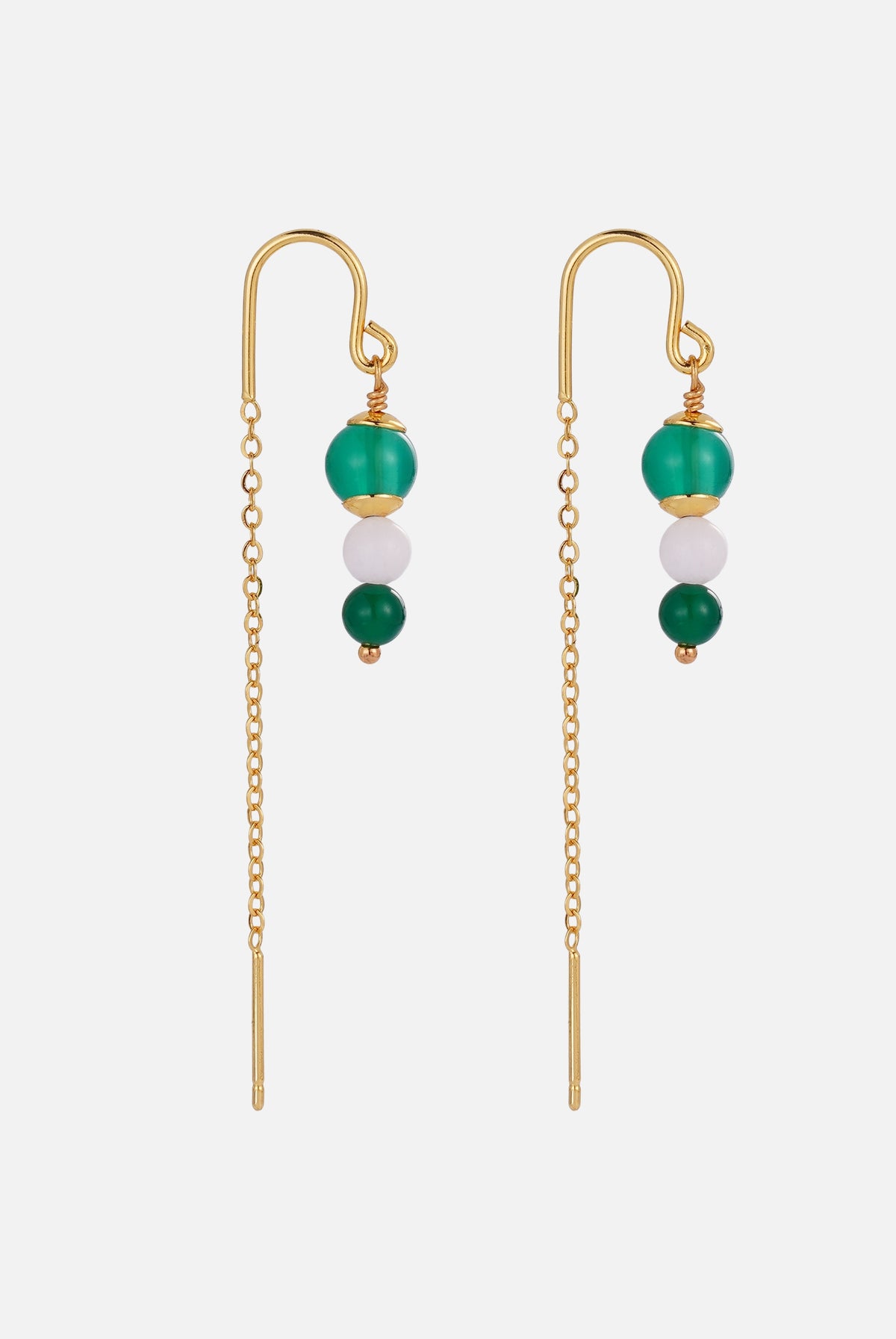 Amelia Thread Earrings - Green