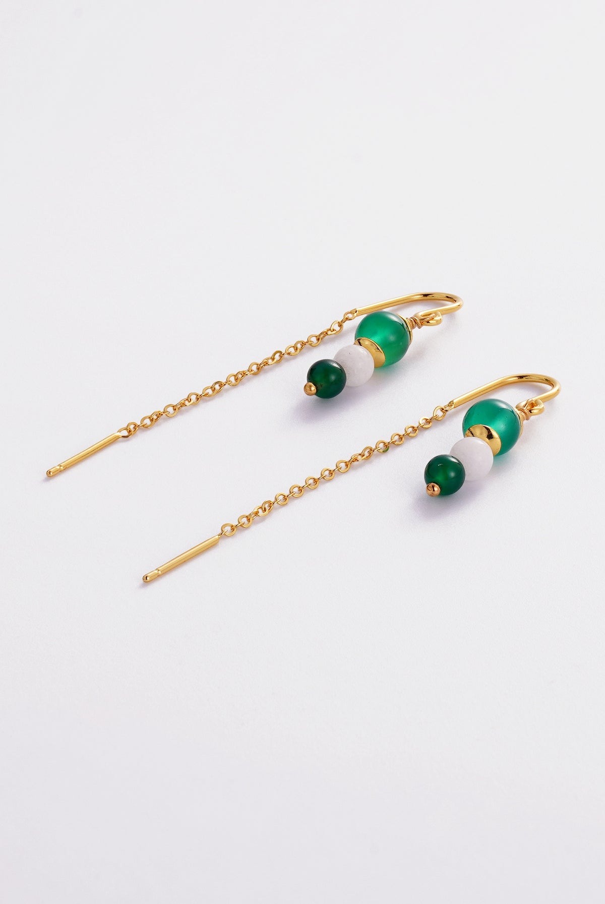 Amelia Thread Earrings - Green