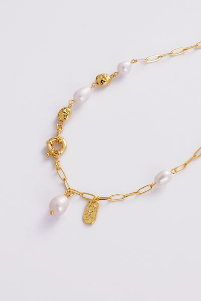 The Amara Drop Earring & Necklace Stack - Gold