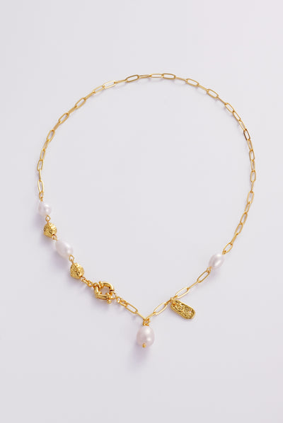 Amara Necklace & Goldie Long Drop Stack - Gold