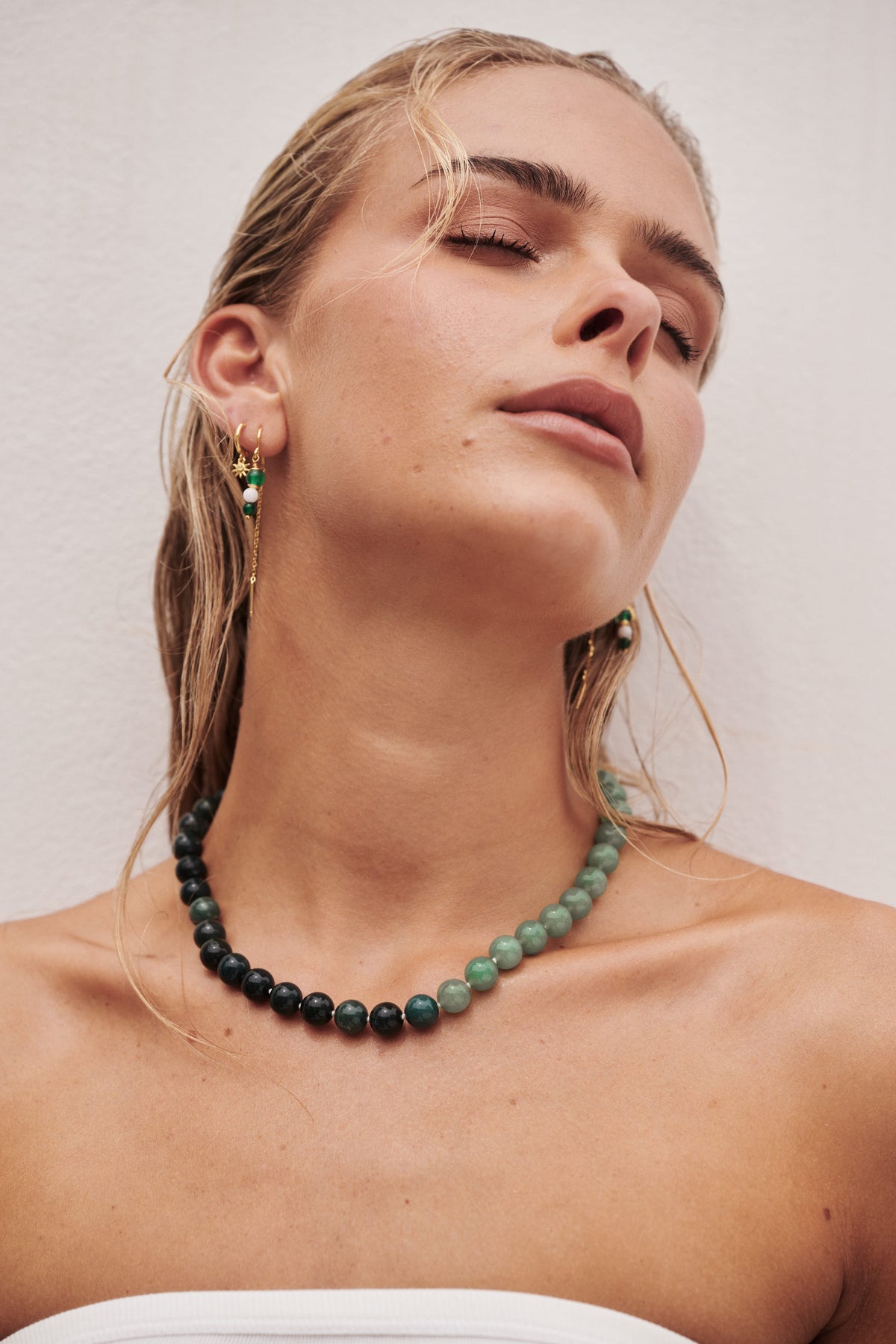 Amelia Beaded Necklace - Green