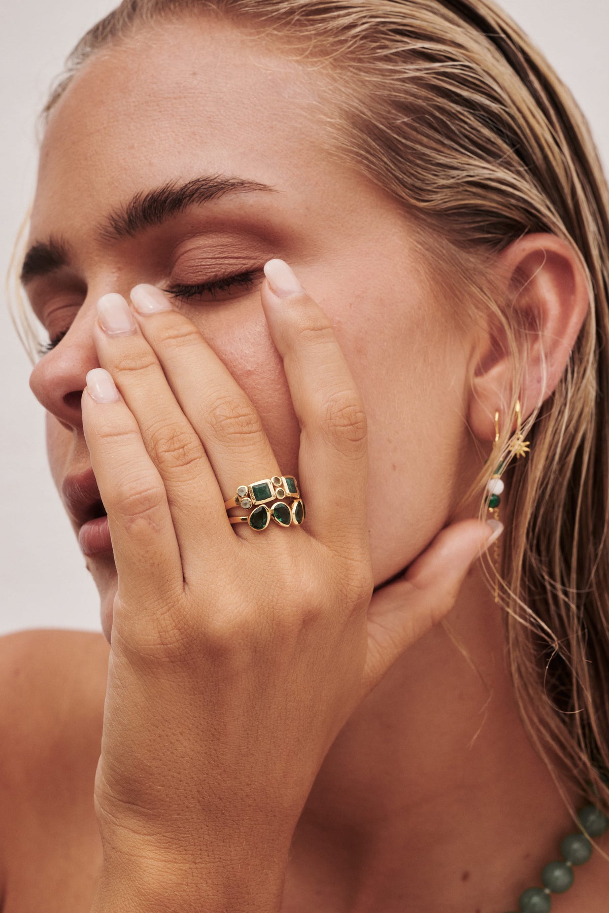 Amelia & Abigale Ring Stack - Green