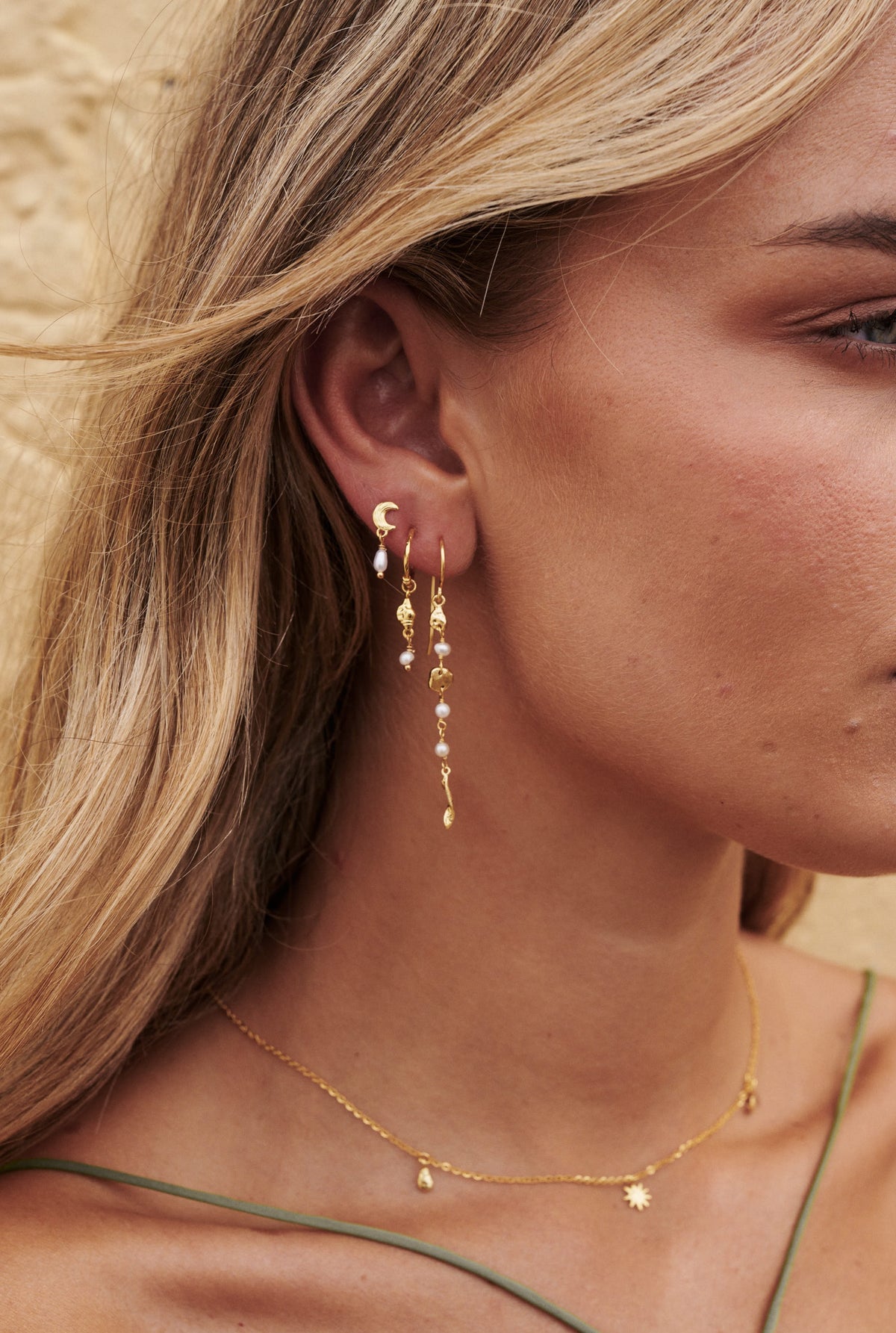 Charlotte Thread Earring - Pearl