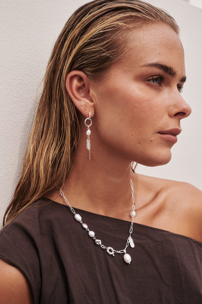 The Amara Drop Earring & Necklace Stack - Gold