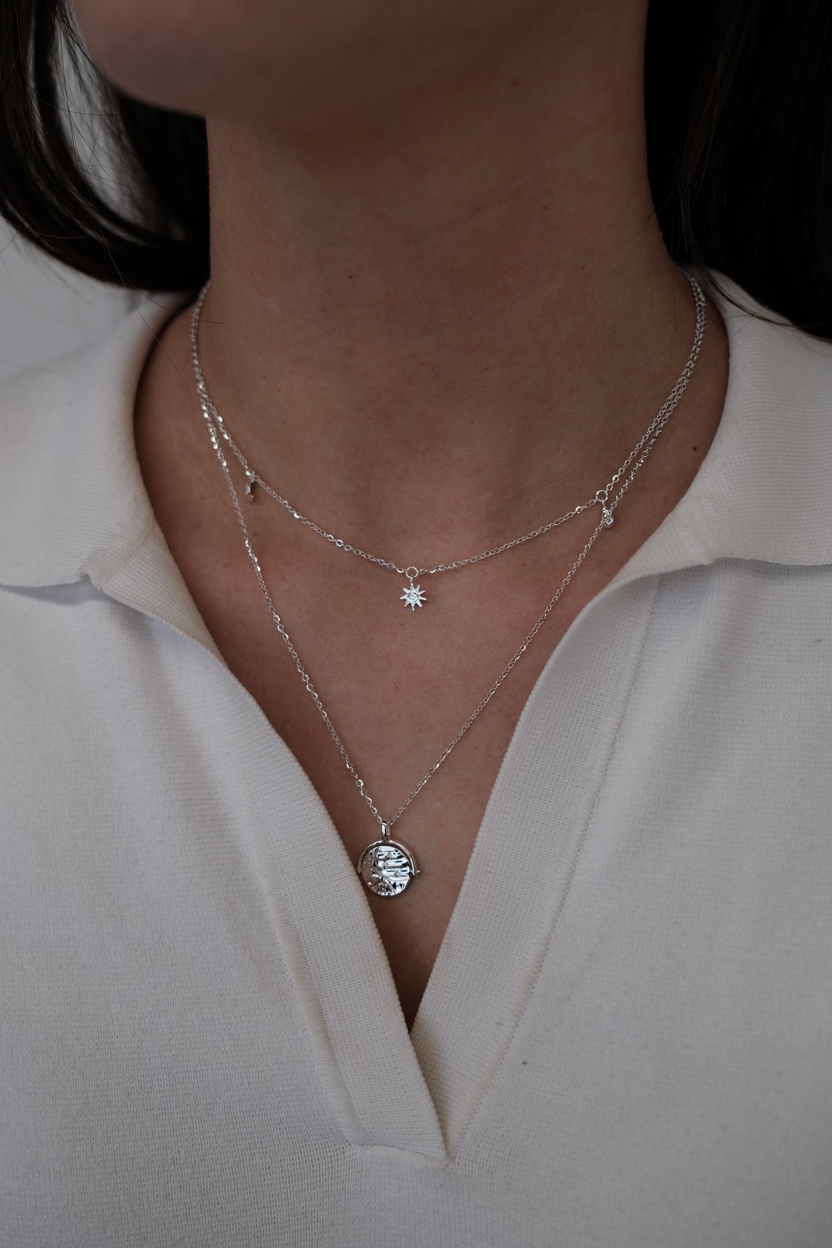 Luna Pendant Necklace - Silver