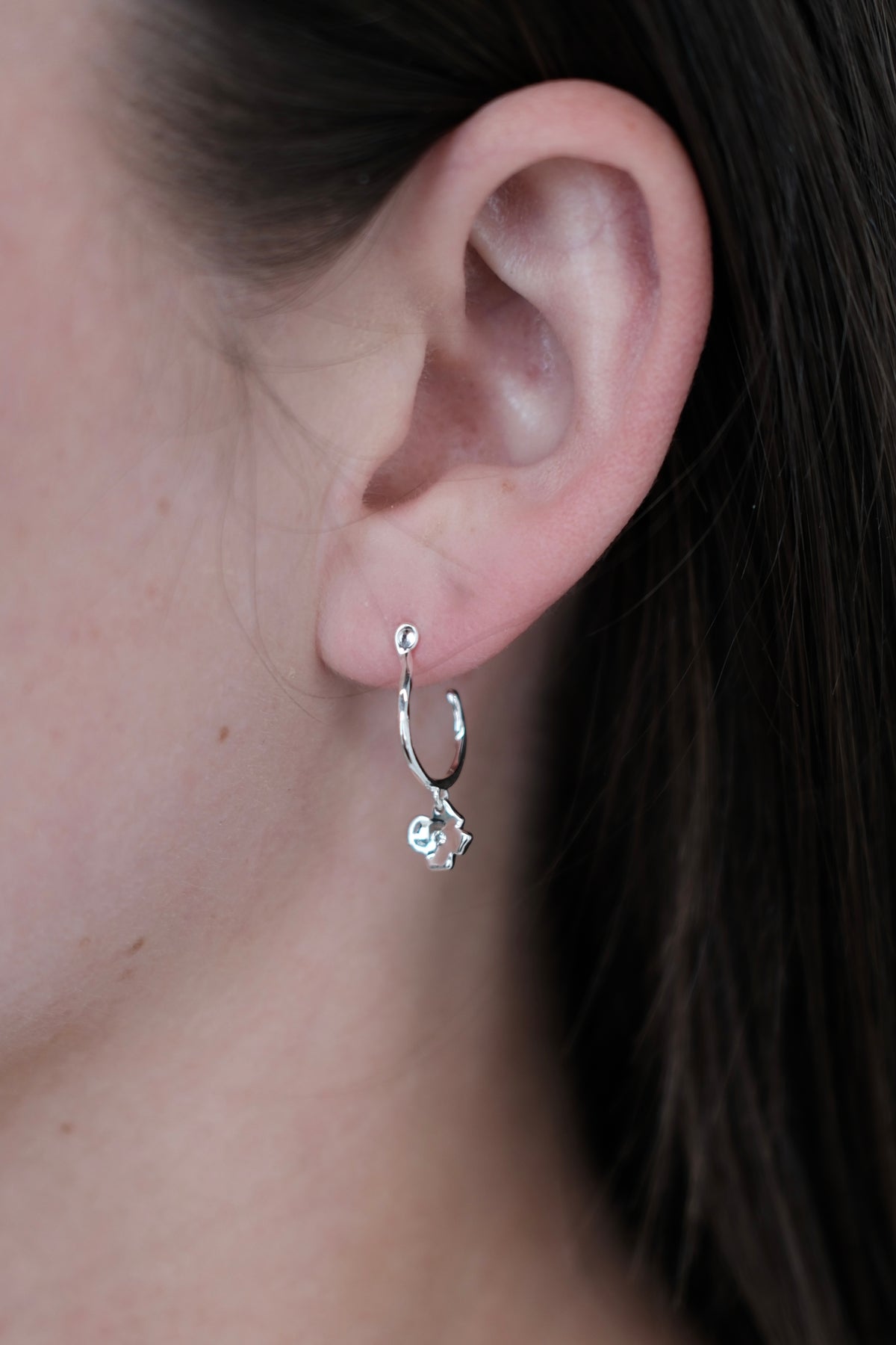 Fleur Hoop - Silver