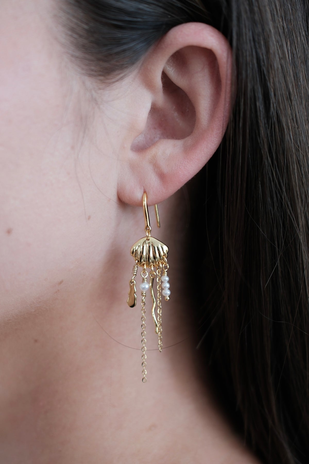 Goldie Long drop Earring - Gold