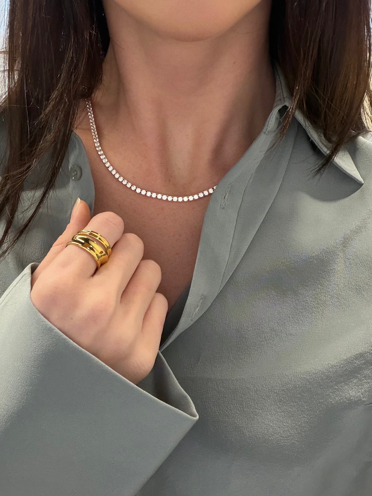 Dani Necklace & Nina Ring Stack - Gold